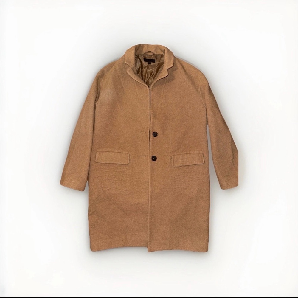 Uniqlo Tan Wool/Polyester 2 Button Women Size 6 Overcoat